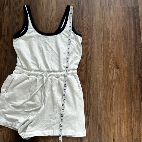 Sweaty Betty After Class Tie Waist Romper Size 4 White Tank Terry Cloth Shorts - Picture 8 of 8